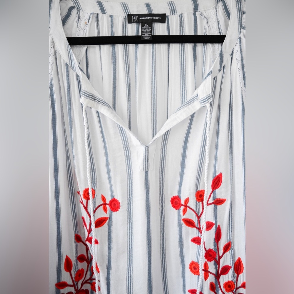 INC International Concepts Floral Bohemian Shirt - Picture 3 of 6